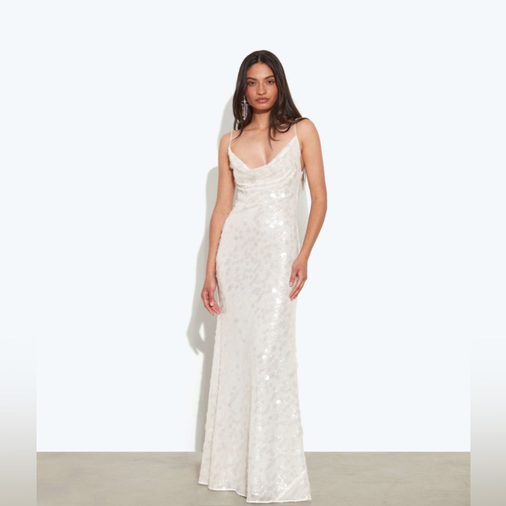 Rat & Boa Evangeline Dress (White Sequin Maxi Dress)
